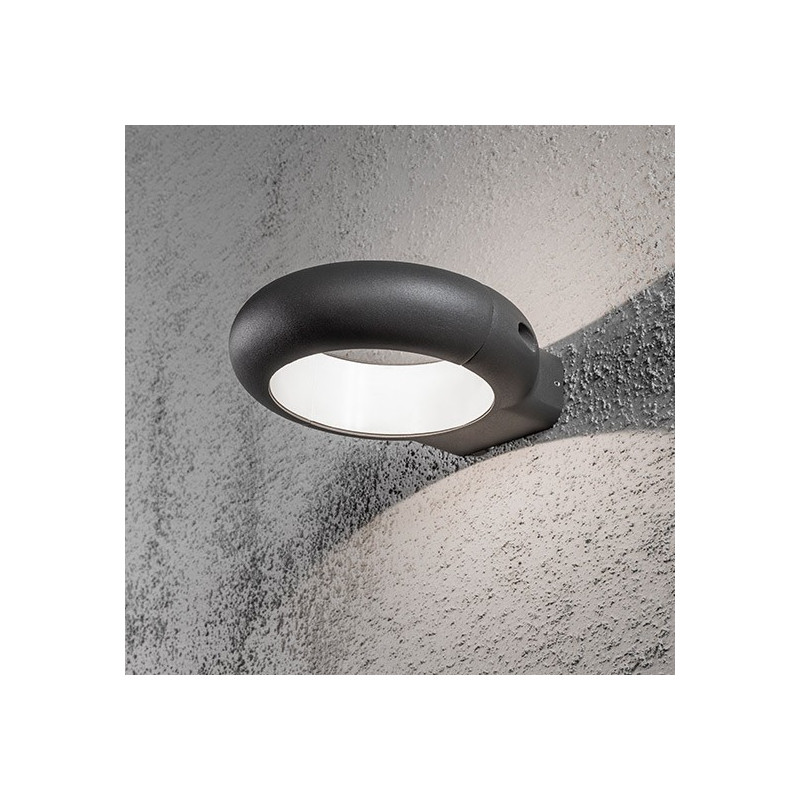 Applique extérieure ronde métal gris anthracite garantie anti-corrosion
