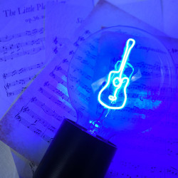 Ampoule Message Guitare Filament Bleu / Transparent