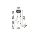 Grand Lustre Moderne Axiome 5 Lampes Verres