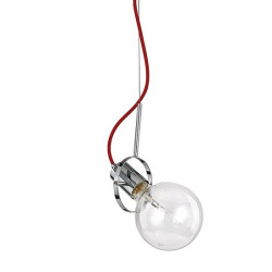Suspension Design Eclisse Chrome Et Rouge 1 Ampoule