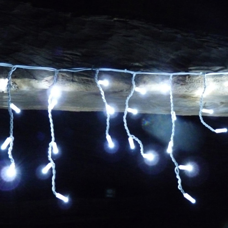 Rideau Stalactite guirlande lumineuse led 230 LEDS animées Blanc pur