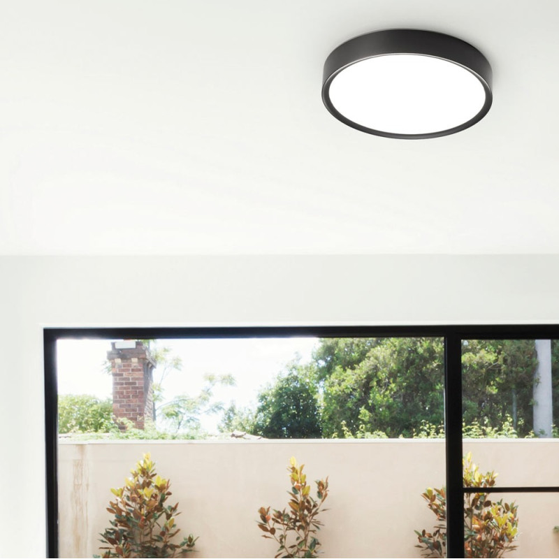 Plafonnier LED de salle de bain noir Lila en CCT (blanc chaud au