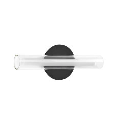Applique Tube Led Design Oslo Noir Et Verre Transparent
