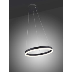 Lustre Led Rond Gris Anthracite Dimmable Justine
