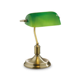 Lampe De Bureau Avocat Laiton Bruni Et Diffuseur Vert